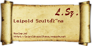 Leipold Szultána névjegykártya